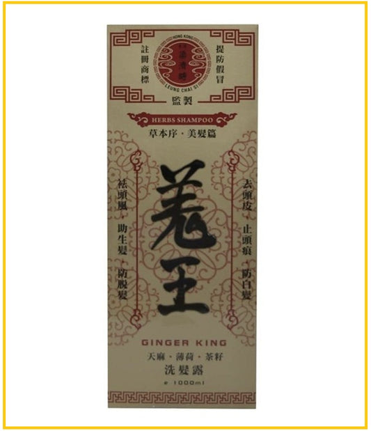 LEUNG CHAI SI 梁濟時生羗天麻薄荷茶籽洗髮露 GINGER KING HERBS SHAMPOO 1000ML