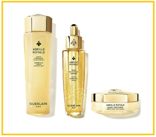 GUERLAIN 嬌蘭帝皇蜂姿禦齡保養三部曲件套裝 ABEILLE ROYALE FORTOFYING LOTION YOUTH WATER OIL DAY CREAM DUO SET