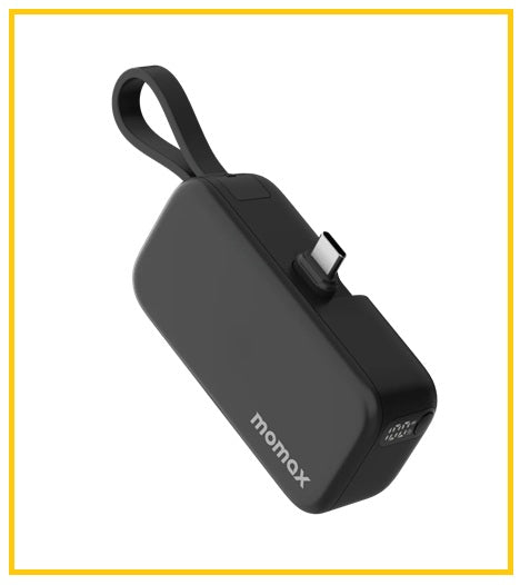 MOMAX 3合1流動電源 1-POWER MINI 5000MAH BUILT-IN FOLDABLE USB-C POWER BANK #WHITE / #BLACK / #GREEN / #BLUE / #ORANGE IP130W / IP130D / IP130G / IP130B / IP130M