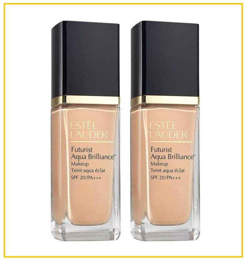 ESTEE LAUDER 雅詩蘭黛沁水粉底液套裝 FUTURIST AQUA BRILLIANCE MAKEUP SPF20 PA+++ #1W0 DUO SET 30ML X2