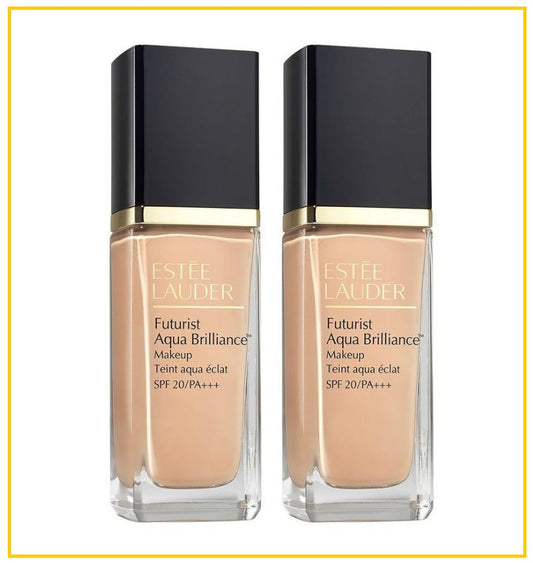ESTEE LAUDER 雅詩蘭黛沁水粉底液套裝 FUTURIST AQUA BRILLIANCE MAKEUP SPF20 PA+++ #1W0 DUO SET 30ML X2