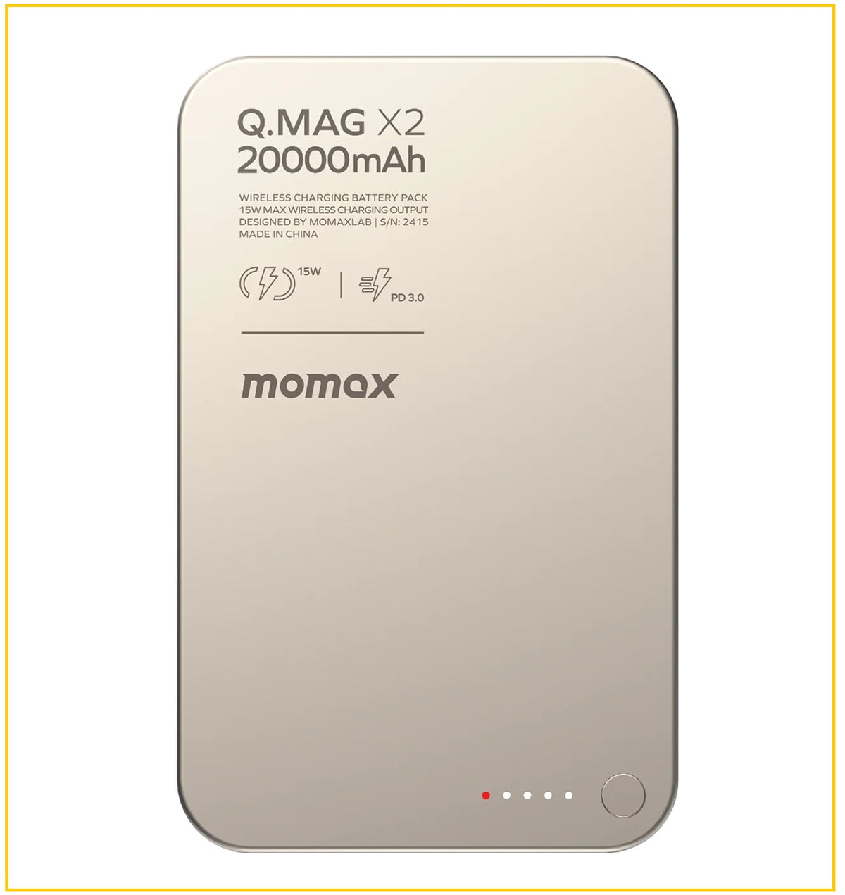 MOMAX 磁吸流動電源 Q.MAG X2 MAGNETIC WIRELESS POWER BANK 20000MAH GEN 2 #BLACK / #TITANIUM / #DESERT TITANIUM IP133