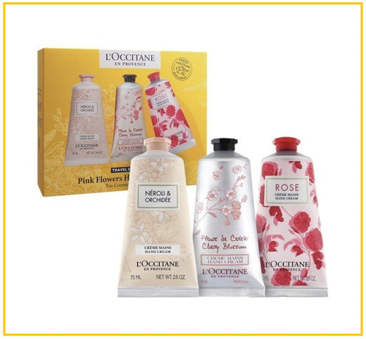 L'OCCITANE 歐舒丹護手霜三支套裝 LOCCITANE PINK FLOWERS HAND CREAM TRIO DUO SET 75ML X3