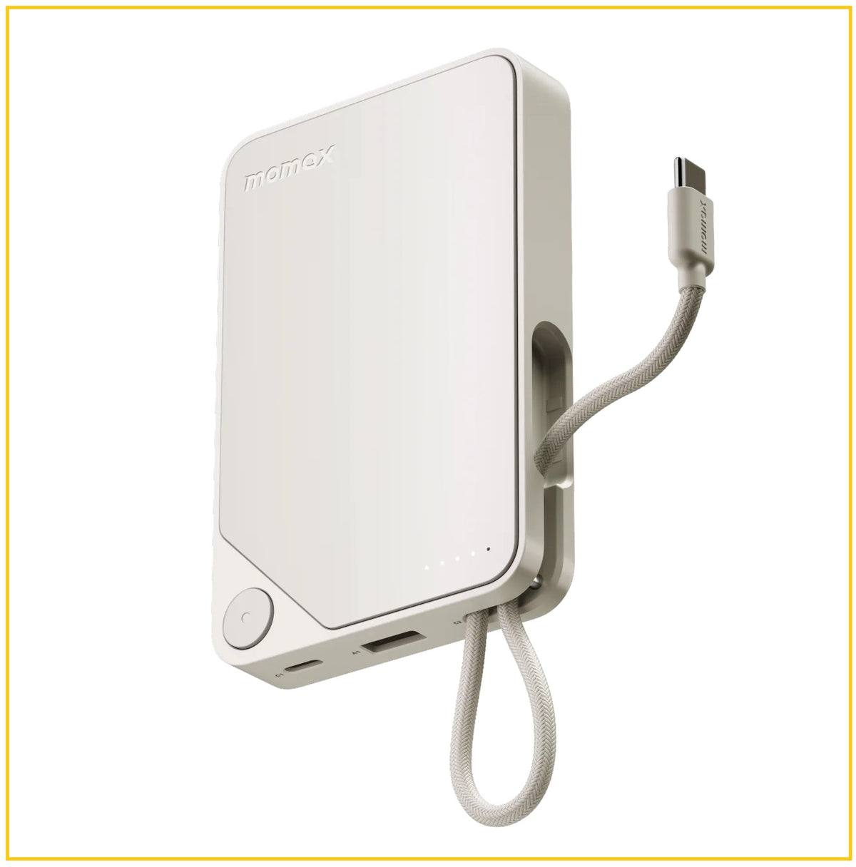 MOMAX 內置USB-C線移動電源 1-POWER X POWER BANK 10000MAH WITH BUILT-IN USB-C CABLE #BLACK / #WHITE / #YELLOW IP152