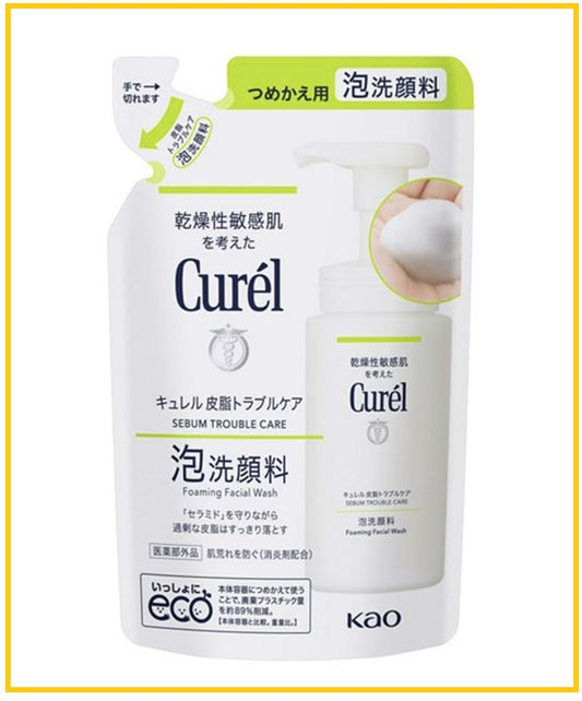 CUREL 珂潤深層控油保濕泡沫潔面乳補充裝 SEBUM CARE FOAMING FACIAL WASH REFILL 130ML