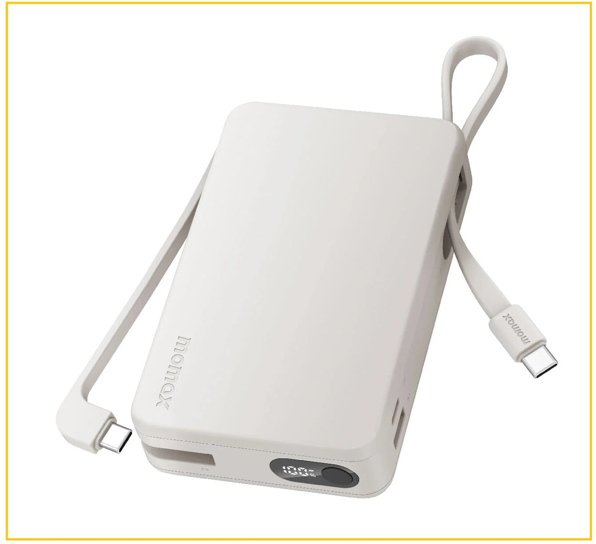 MOMAX 雙內建線流動電源 1-POWER VITAL+ POWER BANK 20000MAH WITH 2 BUILT-IN USB-C CABLES #BLACK / #WHITE IP139