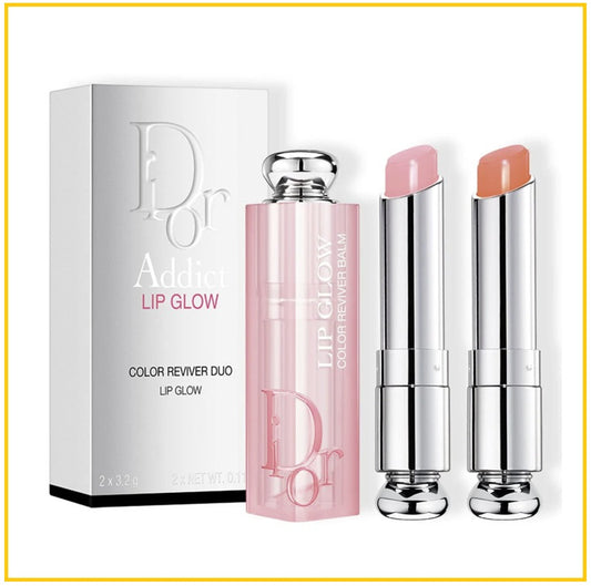 CHRISTIAN DIOR 迪奧癮誘粉漾潤口紅唇膏兩支套裝 ADDICT LIP GLOW LIPSTICK #001 + #004 DUO SET 3.2G X2