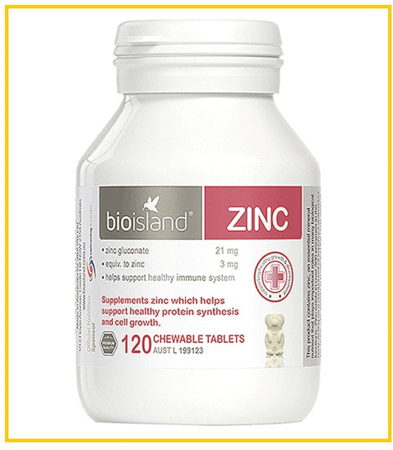 BIOISLAND 澳洲佰澳朗德嬰兒兒童鋅片120粒 NATURAL CHILDREN'S ZINC CHEWABLE 120 TABLETS