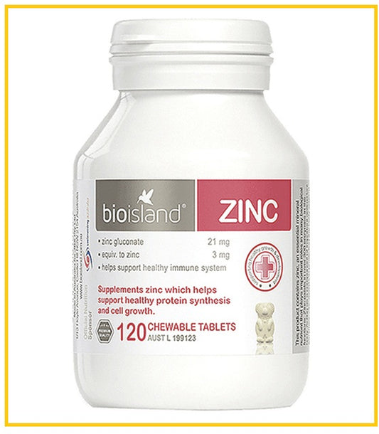 BIOISLAND 澳洲佰澳朗德嬰兒兒童鋅片120粒 NATURAL CHILDREN'S ZINC CHEWABLE 120 TABLETS