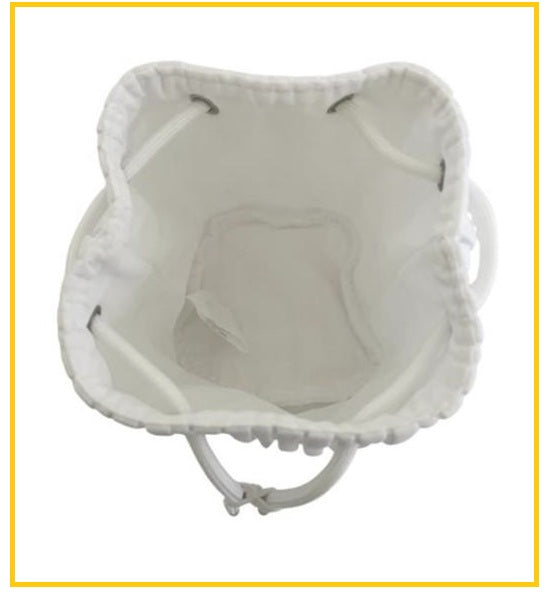 CHRISTIAN DIOR White Striped Drawstring POUCH BAG 2025