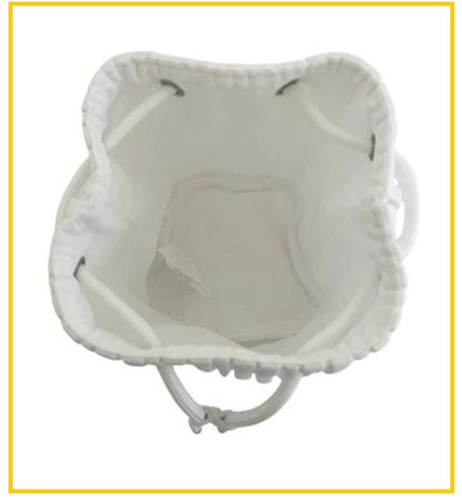 CHRISTIAN DIOR White Striped Drawstring POUCH BAG 2025