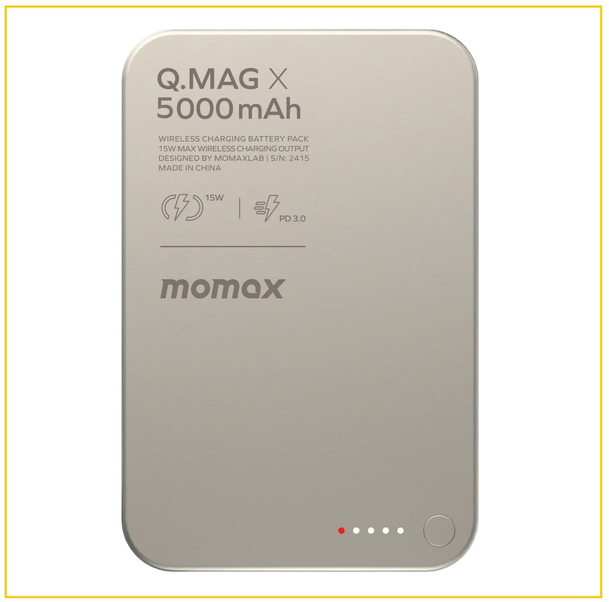 MOMAX 磁吸流動電源 5000MAH MAGNETIC WIRELESS BATTERY PACK 1-POWER Q.PASS #BLACK / #TITANIUM / #ORANGE IP116AS / IP116AS / IP116AS
