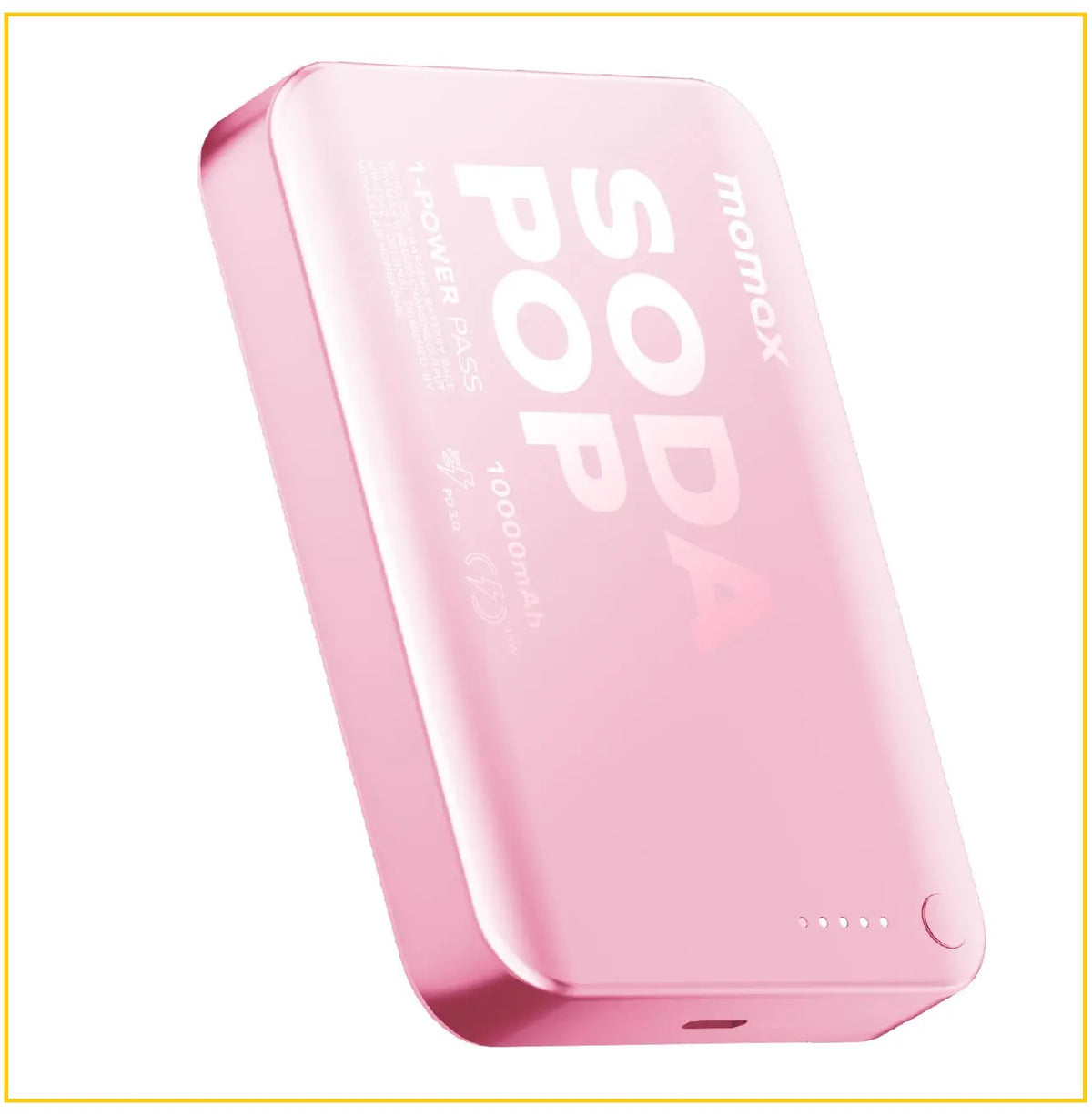 MOMAX 磁吸流動電源 1-POWER PASS 10000MAH MAGNETIC WIRELESS BATTERY PACK #SILVER / #PINK / #PURPLE IP166