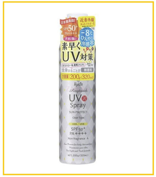 AJUSTE 防曬噴霧無香 UV SPRAY SPF50+ PA++++ CLEAR TYPE 200G