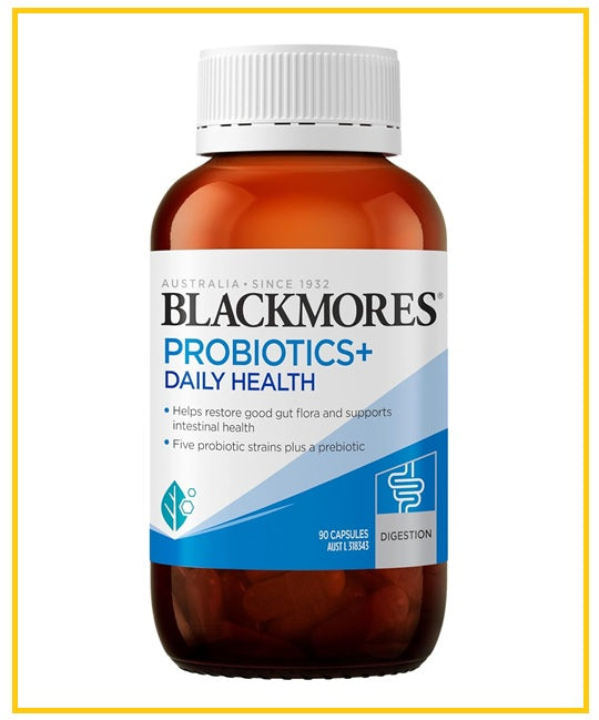 BLACKMORES 澳佳寶成人益生菌膠囊90粒 PROBIOTICS+ DAILY HEALTH MAINTAINS INTESTINAL HEALTH & RESTORES GOOD GUT FLORA 90 CAPSULES