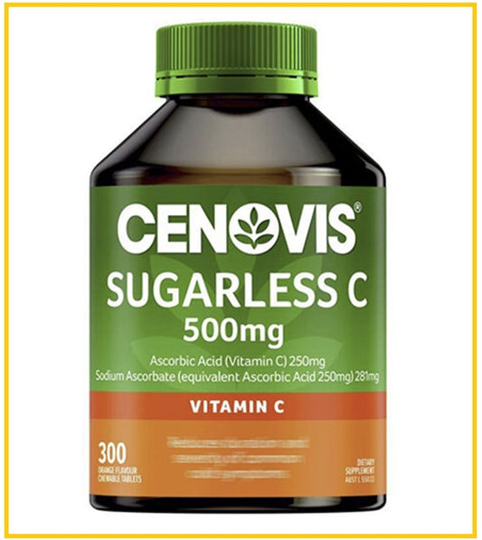 CENOVIS 聖諾維生素C咀嚼片300粒 VITAMIN C 500MG SUGARLESS 300 CHEWABLE TABLETS