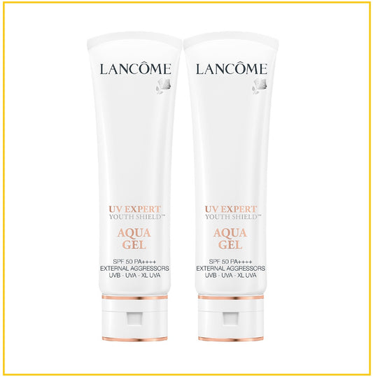 LANCOME 蘭蔻超輕盈UV水凝露小白管防曬霜兩件套裝 UV EXPERT YOUTH-SHIELD AQUA GEL DUO SPF50 PA++++ 50ML X2