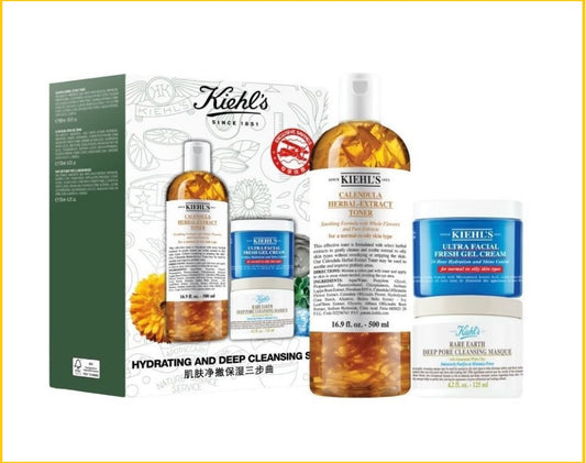 KIEHL'S KIEHLS HYDRATING AND DEEP CLEANSING DUO SET 肌膚淨撤保濕三部曲套裝