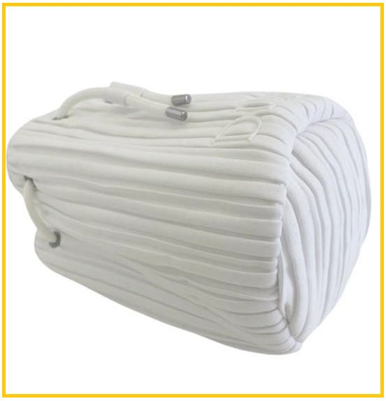 CHRISTIAN DIOR White Striped Drawstring POUCH BAG 2025