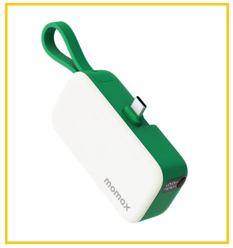 MOMAX 3合1流動電源 1-POWER MINI 5000MAH BUILT-IN FOLDABLE USB-C POWER BANK #WHITE / #BLACK / #GREEN / #BLUE / #ORANGE IP130W / IP130D / IP130G / IP130B / IP130M