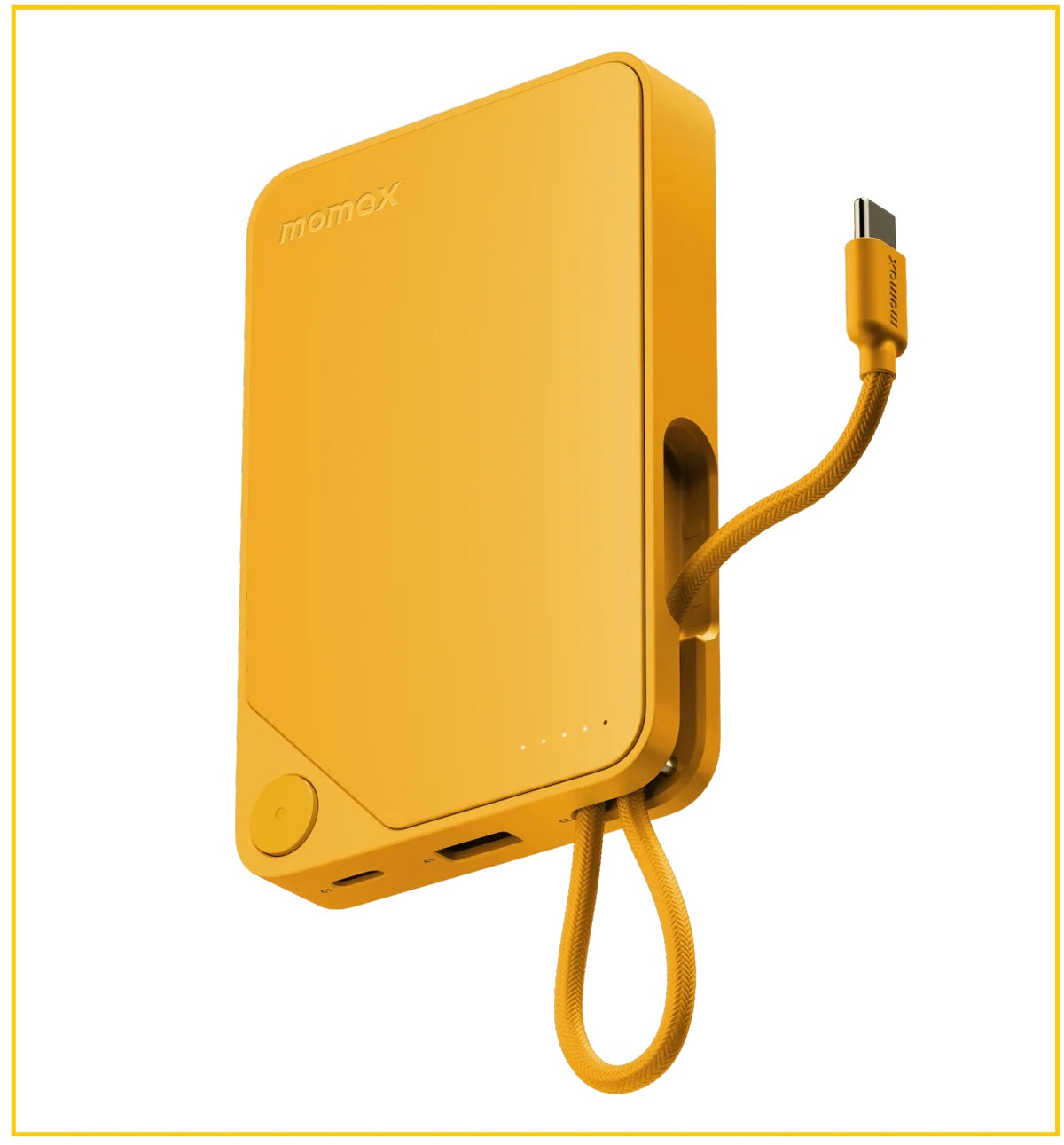 MOMAX 內置USB-C線移動電源 1-POWER X POWER BANK 10000MAH WITH BUILT-IN USB-C CABLE #BLACK / #WHITE / #YELLOW IP152