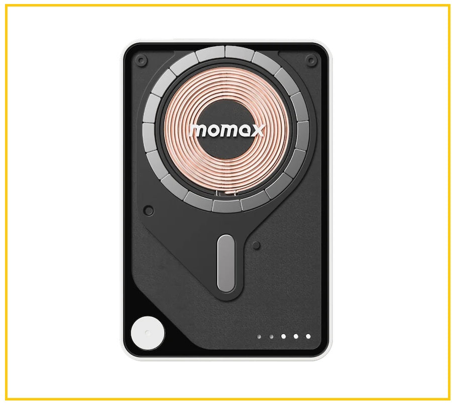 MOMAX 磁吸無線充帶線行動電源連支架 1-POWER X PRO MAGNETIC WIRELESS POWER BANK 5000MAH WITH BUILT-IN USB-C CABLE #BLACK / #GREEN / #WHITE / #YELLOW IP131