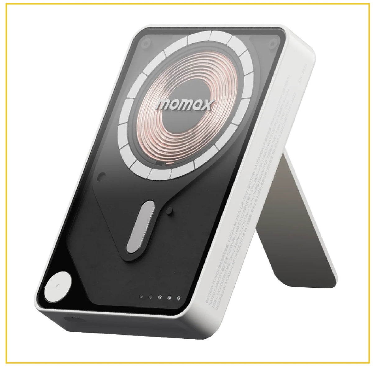 MOMAX 磁吸無線充帶線行動電源連支架 1-POWER X PRO+ MAGNETIC WIRELESS POWER BANK 10000MAH WITH BUILT-IN USB-C CABLE #BLACK / #GREEN / #WHITE / #YELLOW IP132