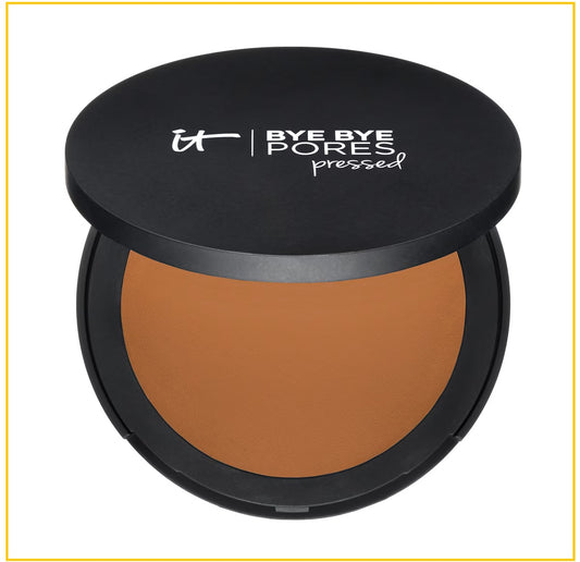 IT COSMETICS BYE BYE 隱形毛孔持妝遮瑕定妝粉餅 PORES PRESSED TRANSLUCENT #TAN RICH LOSSE POEDER 9G