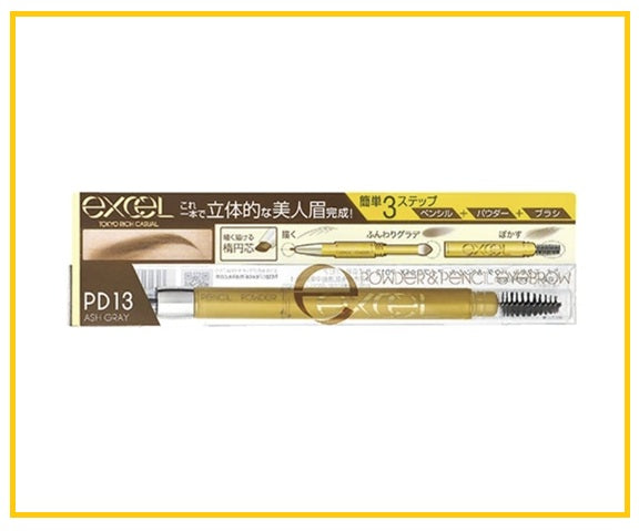 EXCEL 優潔寶3合1持久造型眉筆 EXCEL POWDER & PENCIL EYEBROW #PD13 ASH GRAY 0.4G