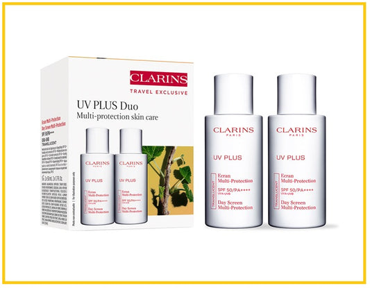 CLARINS 嬌韻詩透明色抗污染透白防曬霜兩支套裝 UV PLUS MULTI-PROTECTION SUNSCREEN DUO SET 50ML X2