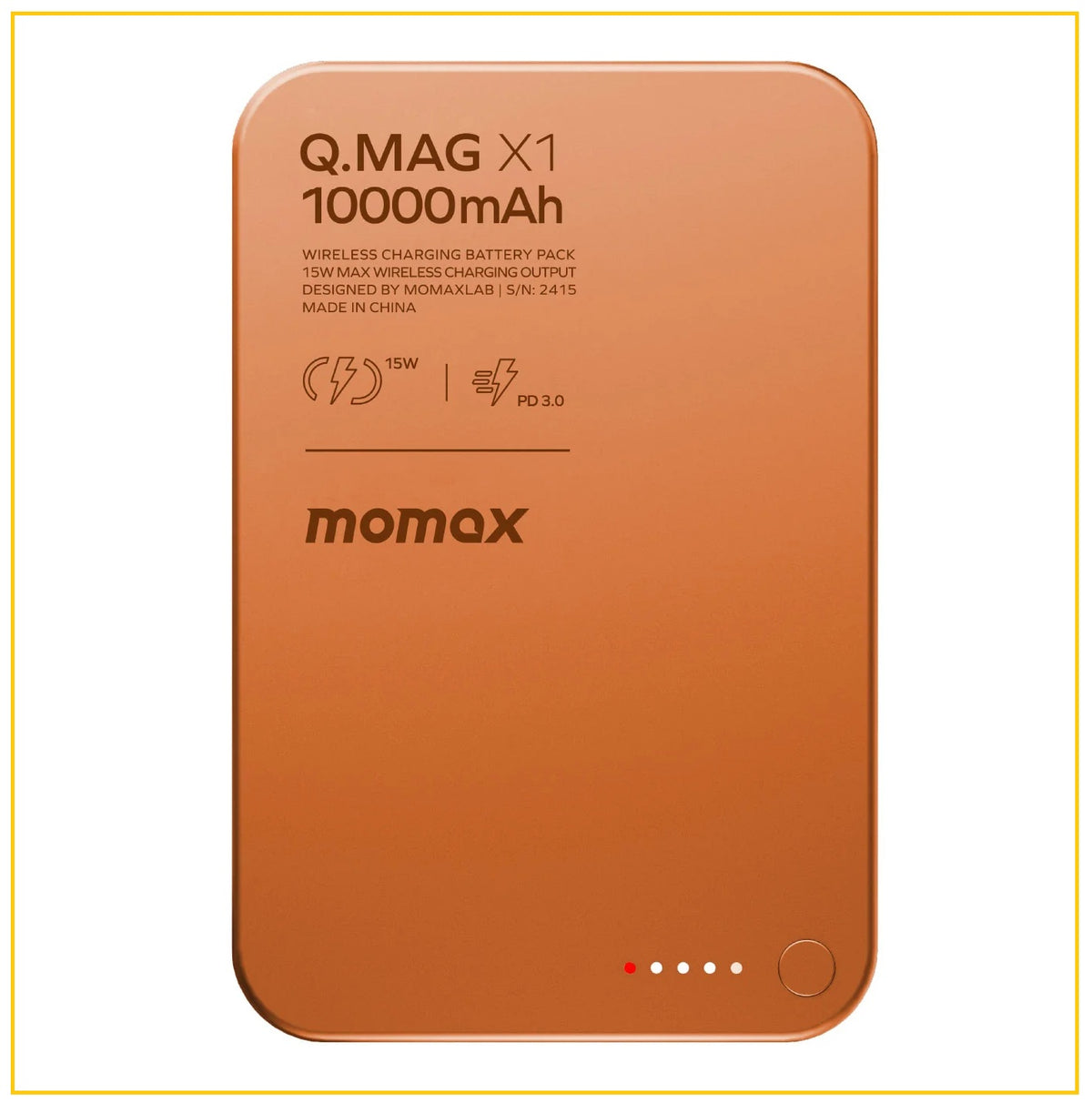 MOMAX 超薄磁吸流動電源 Q.MAG X1 10000MAH MAGNETIC WIRELESS BATTERY PACK #BLACK / #TITANIUM / #SANDSTONE / #ORANGE IP117AD / IP117AE / IP117AL2 / IP117AM