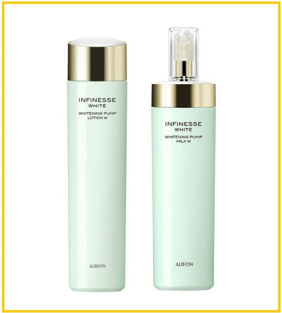 ALBION 奧爾濱賦活潤白緊緻柔爽膚水及緊緻滲透乳 INFINESSE WHITE WHITENING PUMP LOTION WITH MILK DUO SET 200ML X2