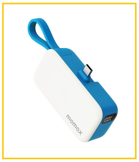 MOMAX 3合1流動電源 1-POWER MINI 5000MAH BUILT-IN FOLDABLE USB-C POWER BANK #WHITE / #BLACK / #GREEN / #BLUE / #ORANGE IP130W / IP130D / IP130G / IP130B / IP130M