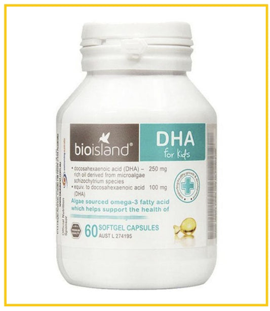 BIO ISLAND 澳洲嬰幼兒天然海藻油60粒 BIOISLAND DHA FOR KIDS 60 SOFT GEL CAPSULES
