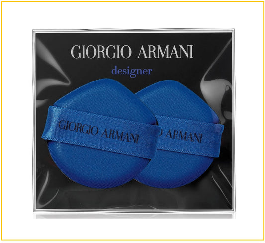 GIORGIO ARMANI 阿瑪尼藍色粉撲兩件套裝 DESIGNER BLUE POWDER PUFF TWO PACK DUO SET