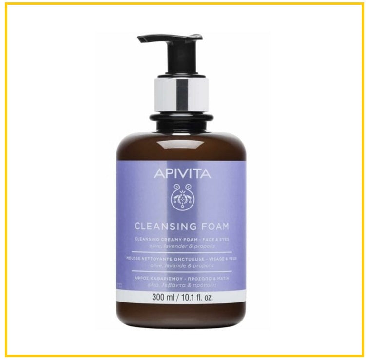 APIVITA 艾蜜塔橄欖薰衣草泡沫潔面乳 CLEANSING FOAM FACE AND EYES WITH OLIVE & LAVENDER 300ML