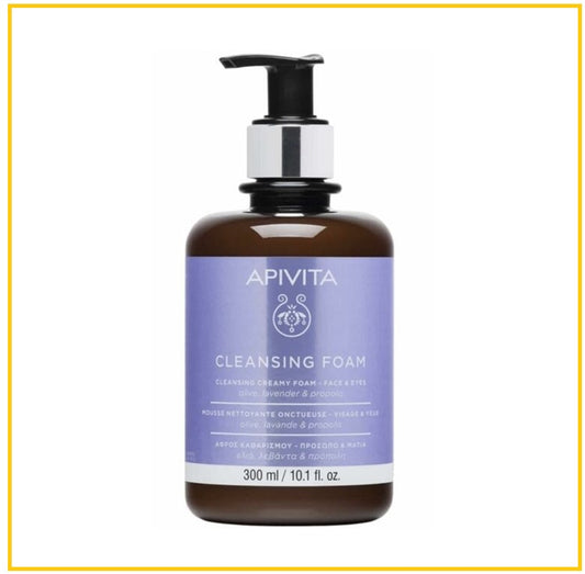 APIVITA 艾蜜塔橄欖薰衣草泡沫潔面乳 CLEANSING FOAM FACE AND EYES WITH OLIVE & LAVENDER 300ML