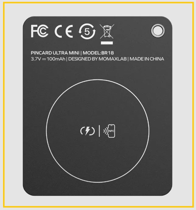 MOMAX 充電式迷你全球定位器(支持UWB) PINCARD ULTRA MINI FIND MY BR18