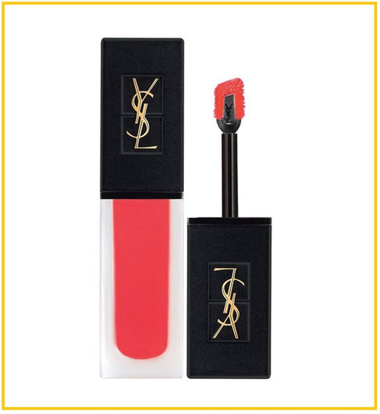 YVES SAINT LAURENT 聖羅蘭天鵝絨唇釉啞光口紅染唇液 YSL TATOUAGE COUTURE VELVET CREAM MATTE STAIN #202 CORAL SYMBOL 6ML