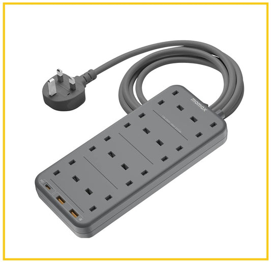 MOMAX 8位拖板 ONEPLUG 8-OUTLET POWER STRIP WITH USB US5UKE