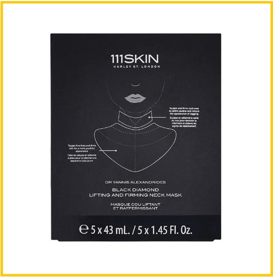 111SKIN 黑鑽提拉緊緻頸膜 CELESTIAL BLACK DIAMOND LIFTING AND FIRMING NECK MASK 43ML X5