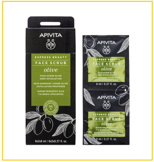 APIVITA 艾蜜塔橄欖支裝深層磨砂霜 EXPRESS BEAUTY FACE SCRUB OLIVE FOR DEEP EXFOLIATION 6X2X8ML
