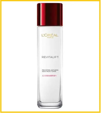 L'OREAL PARIS 歐萊雅複顏活力緊緻修補爽膚水 LOREAL REVITALIFT FACE CARE REVITALIFT PRO-RETINOL ANTI-AGING AQUA MILKY 130ML