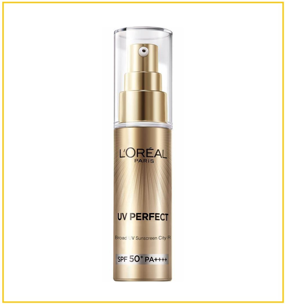 L'OREAL 歐萊雅隔離多重防護抗氧小金管防曬霜(搭配贈送7.5ML小樣) PARIS LOREAL UV PERFECT BROAD UV SUNSCREEN CITY RESIST SPF50+ PA++++ 30ML + 7.5ML