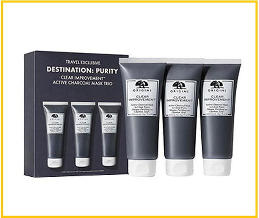 ORIGINS 悦木之源泥娃娃面膜套裝 CLEAR IMPROVEMENT ACTIVE CHARCOAL MASK DUO SET 75ML X3