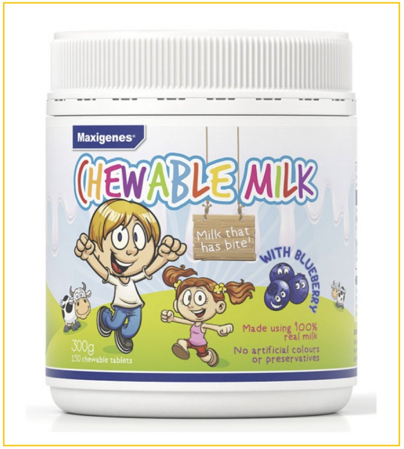MAXIGENES 美可卓藍莓護眼牛奶咀嚼片 MILK WITH BLUEBERRY CHEWABLE 150 TABLETS