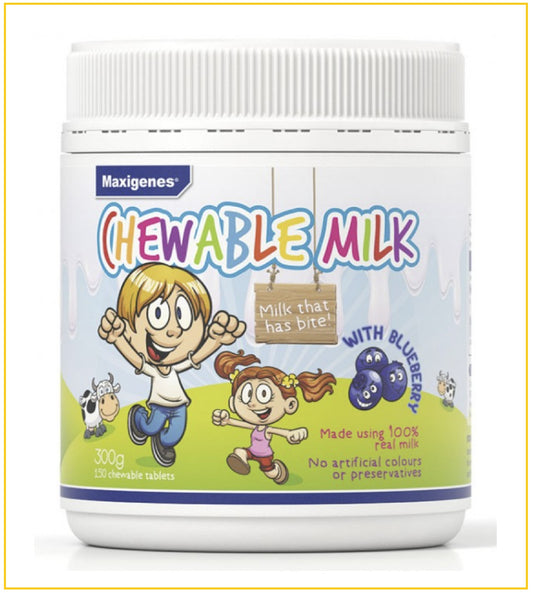 MAXIGENES 美可卓藍莓護眼牛奶咀嚼片 MILK WITH BLUEBERRY CHEWABLE 150 TABLETS