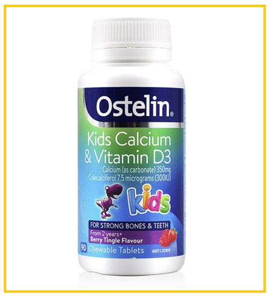 OSTELIN 澳洲兒童恐龍鈣咀嚼片90粒 VITAMIN D & CALCIUM 90 CHEWABLE TABLETS FOR KIDS