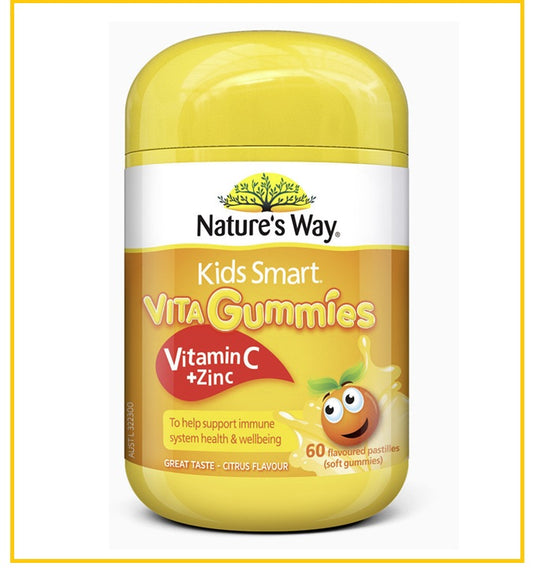 NATURE'S WAY 佳思敏維他命C+鋅軟糖60粒 KIDS SMART VITA GUMMIES VITAMIN C + ZINC 60 GUMMIES